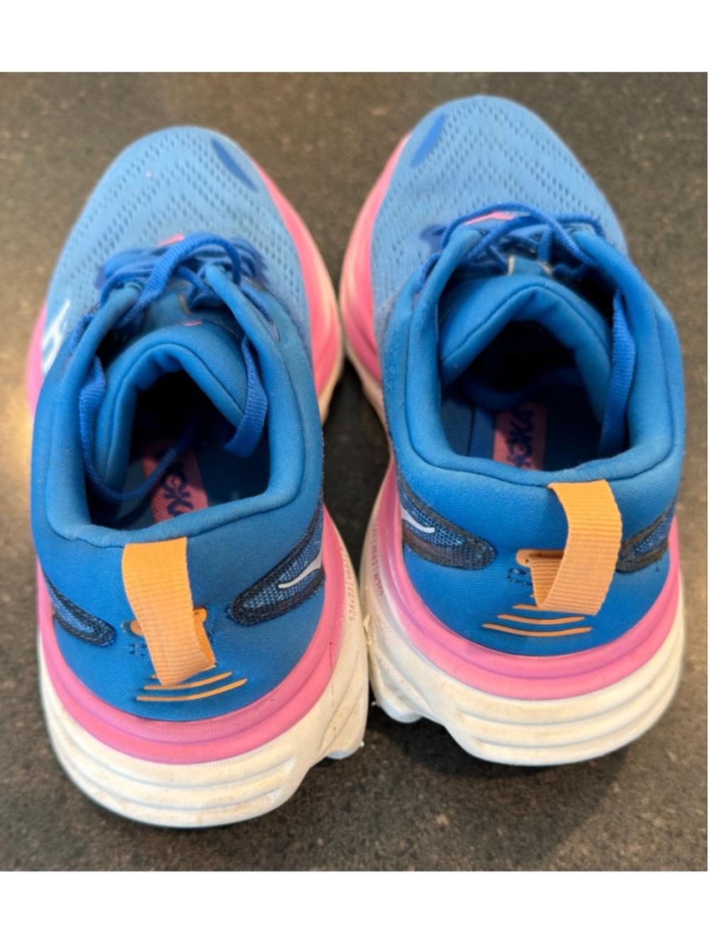 Hoka Bondi 8 Blue Pink Orange Women's Running Shoes Size 6.5 - Picture 7 of 14